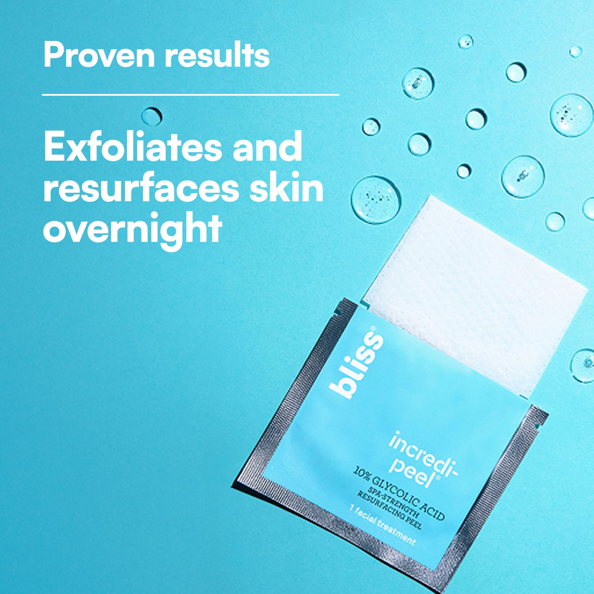 Bliss That's Incredi-Peel Glycolic Resurfacing Facial Pads - 15 ct - Single-Step Pads for Exfoliating and Brightening - Targets Fine Lines and Discoloration - Travel-Friendly - Vegan & Cruelty-Free - Image 3