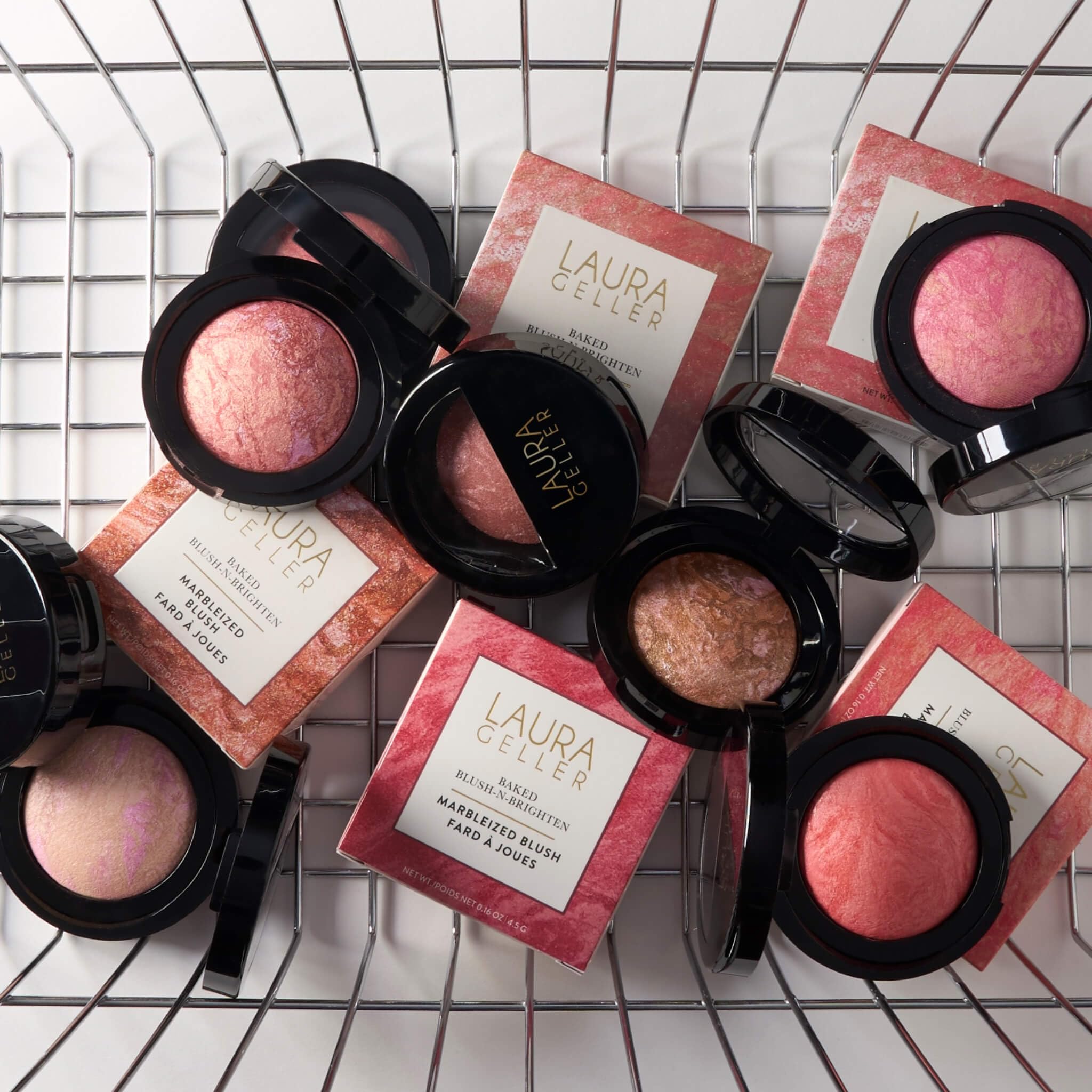 LAURA GELLER Baked Blush-n-Brighten Marbleized Blush + Angled Brush - Ultra-Soft Vegan Bristles - Pink Buttercream - Image 4