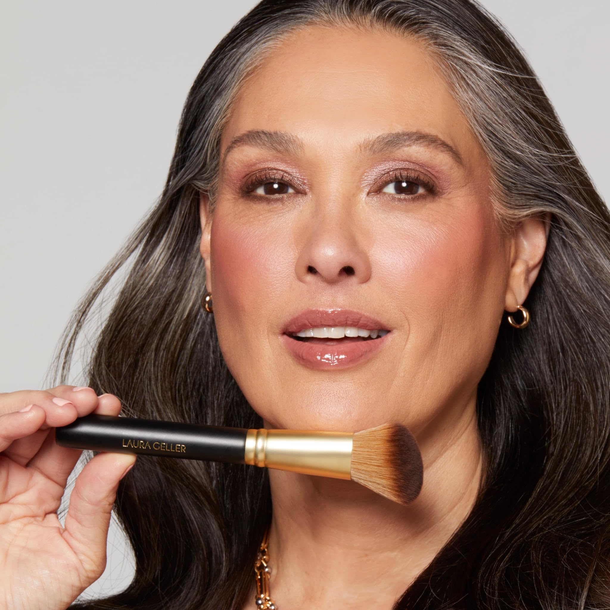 LAURA GELLER Baked Blush-n-Brighten Marbleized Blush + Angled Brush - Ultra-Soft Vegan Bristles - Tropic Hues - Image 5