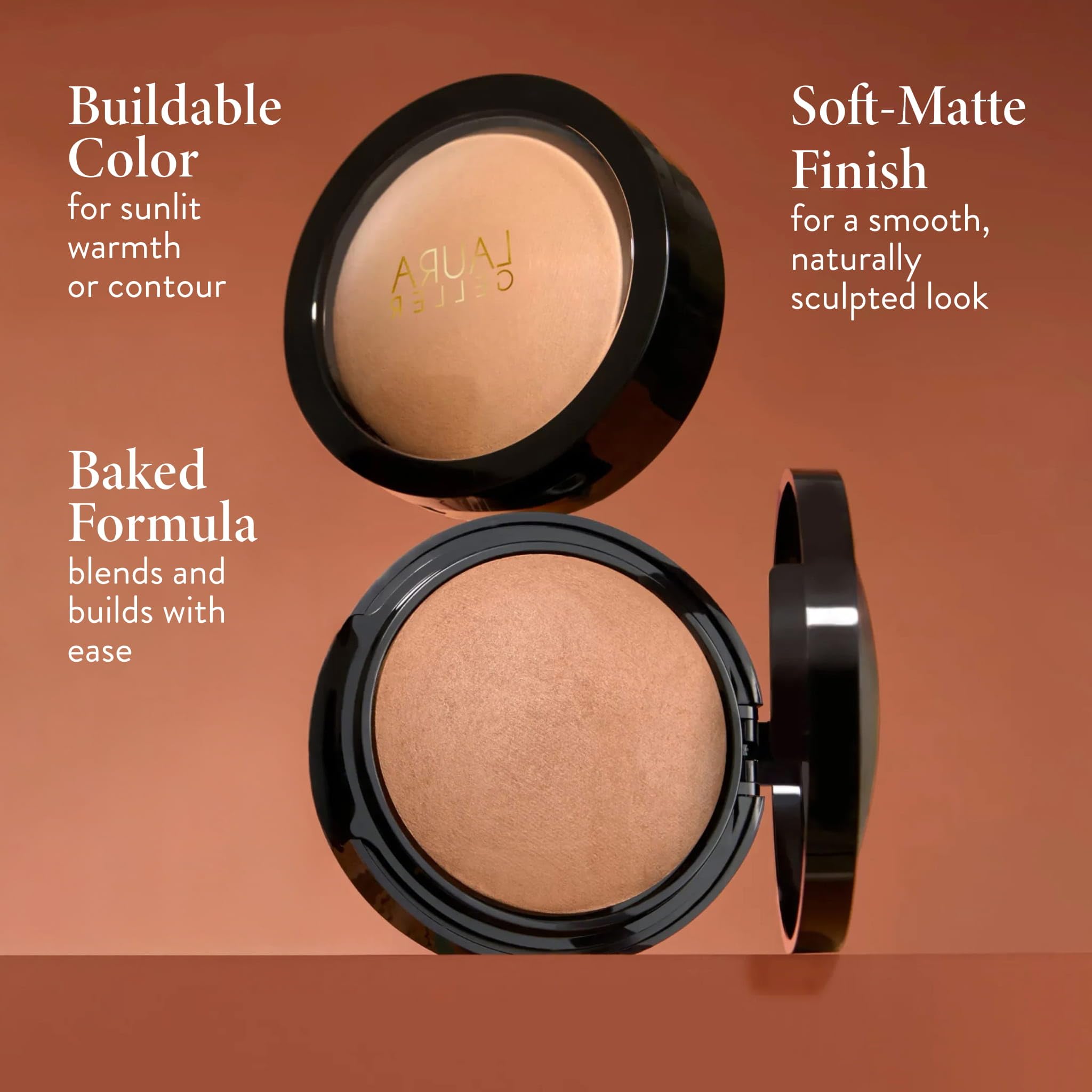 LAURA GELLER Double Take Baked Bronzer for Mature Skin, Fair | Matte Bronzing Powder for Natural-Looking Warmth & Soft Contour, Buildable Color, Never Orangey Finish - Image 4