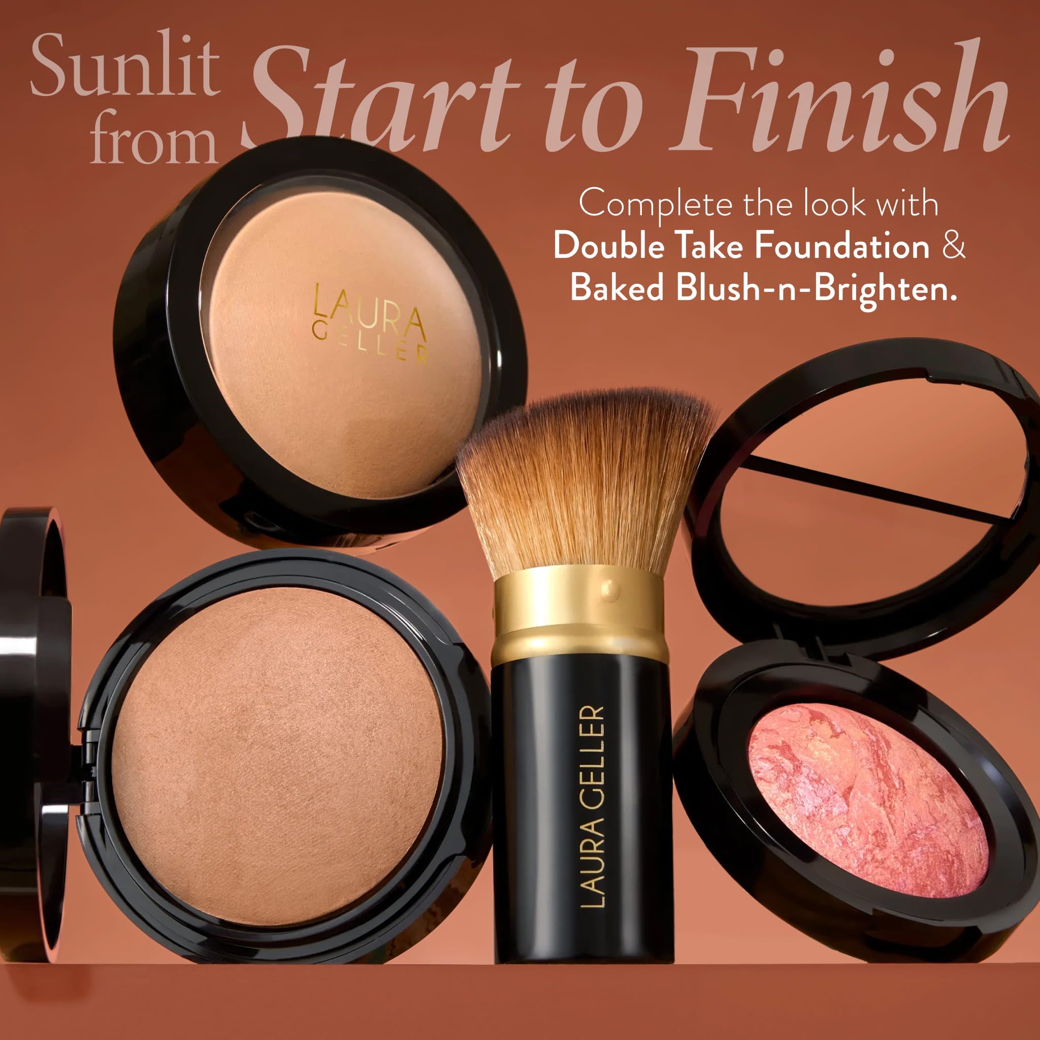 LAURA GELLER Double Take Baked Bronzer for Mature Skin, Fair | Matte Bronzing Powder for Natural-Looking Warmth & Soft Contour, Buildable Color, Never Orangey Finish - Image 8