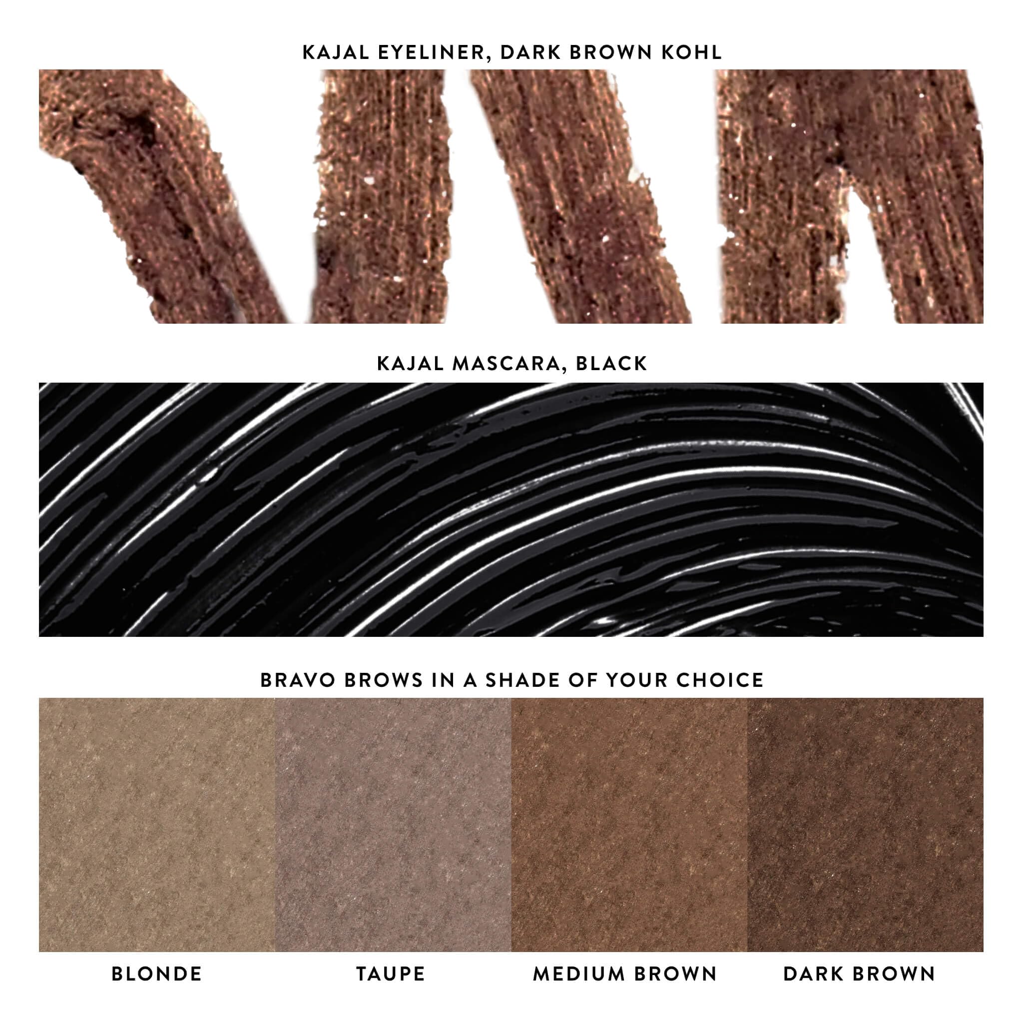 LAURA GELLER Laura’s 3 E’s Eyeliner, Eyelash & Eyebrow Kit for Mature Skin | Medium Brown | Kajal Longwear Eyeliner, Kajal Longwear Mascara & Bravo Brows Soft Pencil + Brush - Image 7