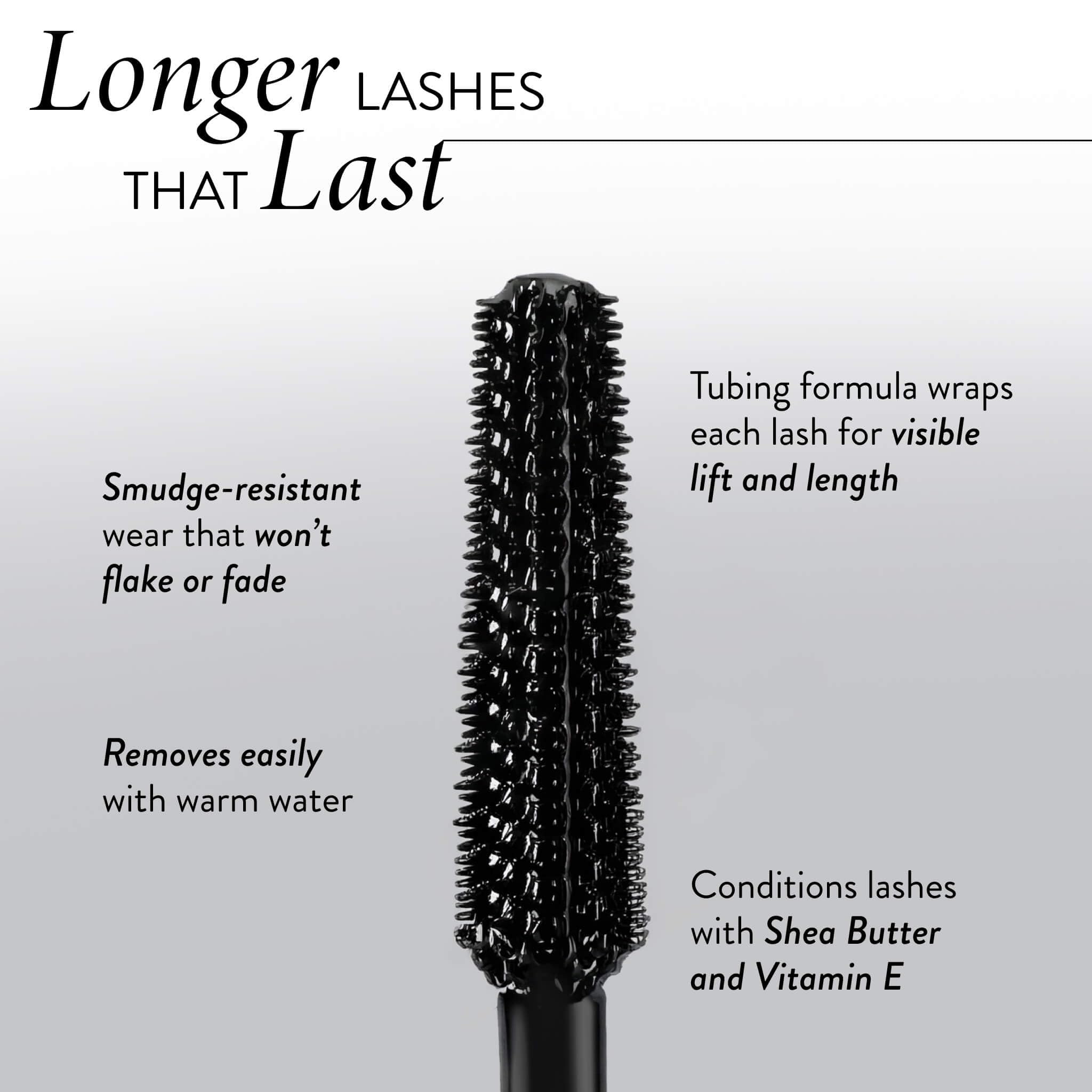 LAURA GELLER Long-n-Lifted Tubing Mascara – Lengthening & Lifting Mascara That Won’t Smudge or Flake – Gentle Tubing Formula Removes with Warm Water – Black - Image 4