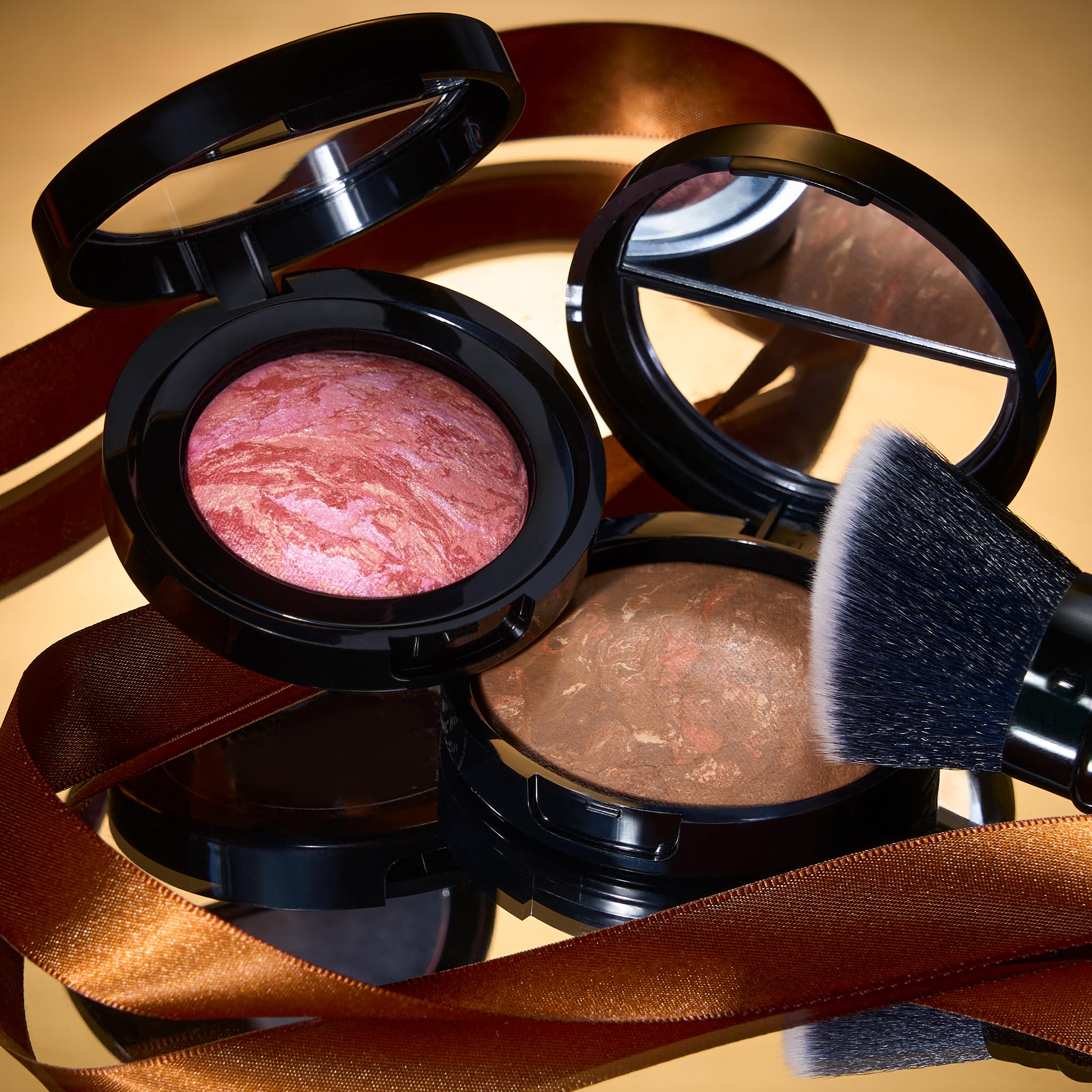 LAURA GELLER NEW YORK 40+ Club Blush-n-Balance 3pc Kit: Baked Balance-N-Brighten Color Correcting Foundation, Tan + Retractable Kabuki Brush + Baked Blush-N-Brighten, Tropic Hues - Image 7