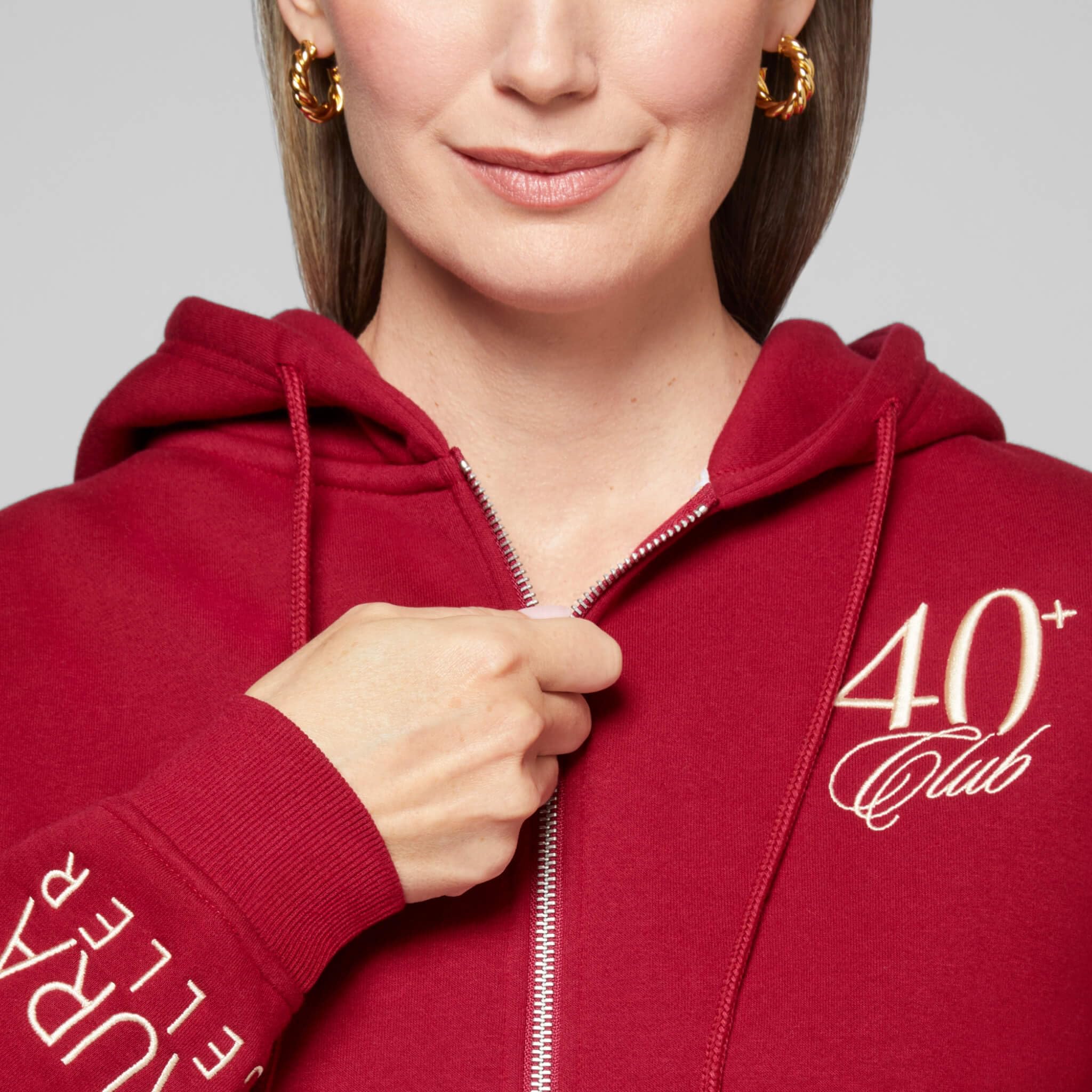LAURA GELLER NEW YORK 40+ Club Hooded Zip Up Fleece Sweatshirt for Women - Image 4
