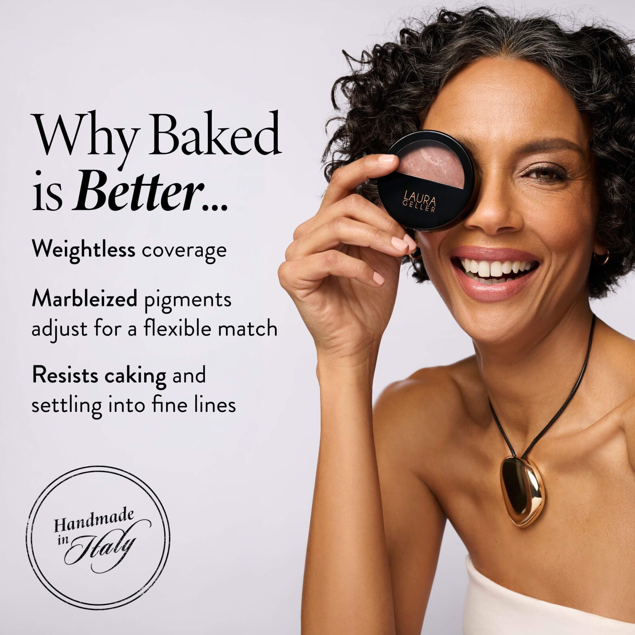 LAURA GELLER NEW YORK Award-Winning Baked Balance-n-Brighten Color Correcting Powder Foundation - Light - Buildable Light to Medium Coverage - Demi-Matte Natural Finish - Image 7