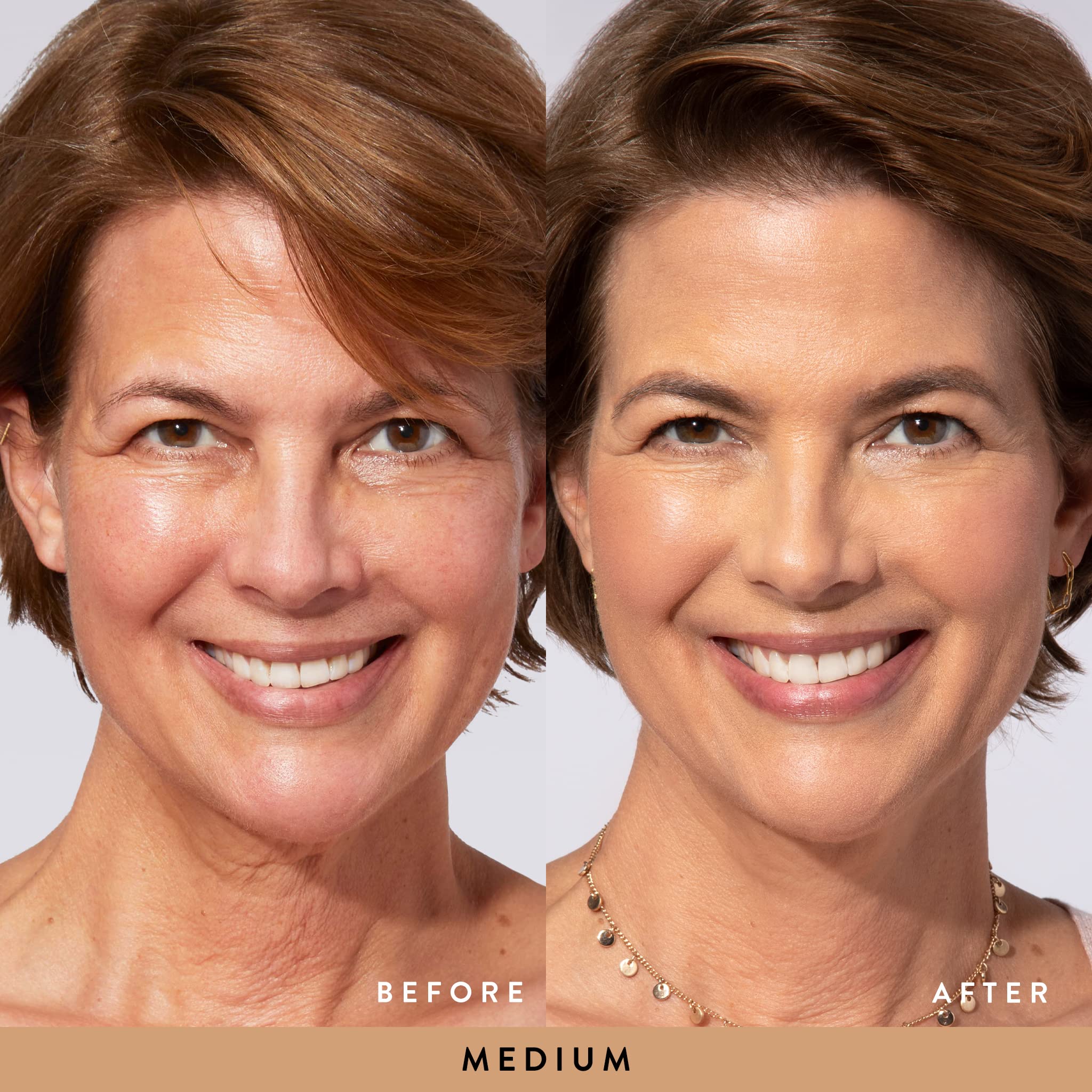 LAURA GELLER NEW YORK Baked Balance-N-Glow Illuminating Powder Foundation, Medium + Retractable Kabuki Brush + Baked Blush-N-Brighten, Pink Grapefruit - Image 3