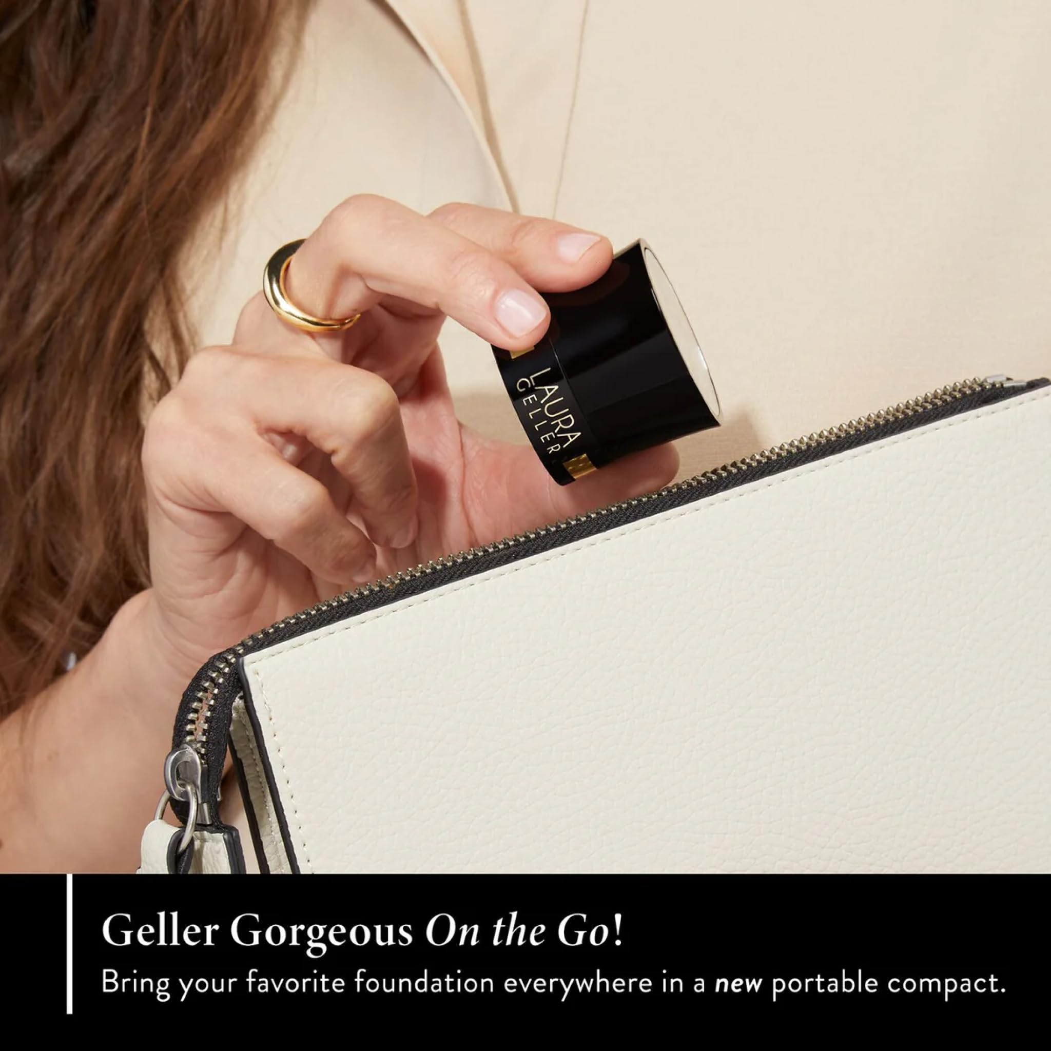 LAURA GELLER NEW YORK Baked Balance-n-Glow To Go Travel Size Illuminating Foundation - Porcelain - Buildable Sheer to Light Coverage - Satin Finish - Image 4