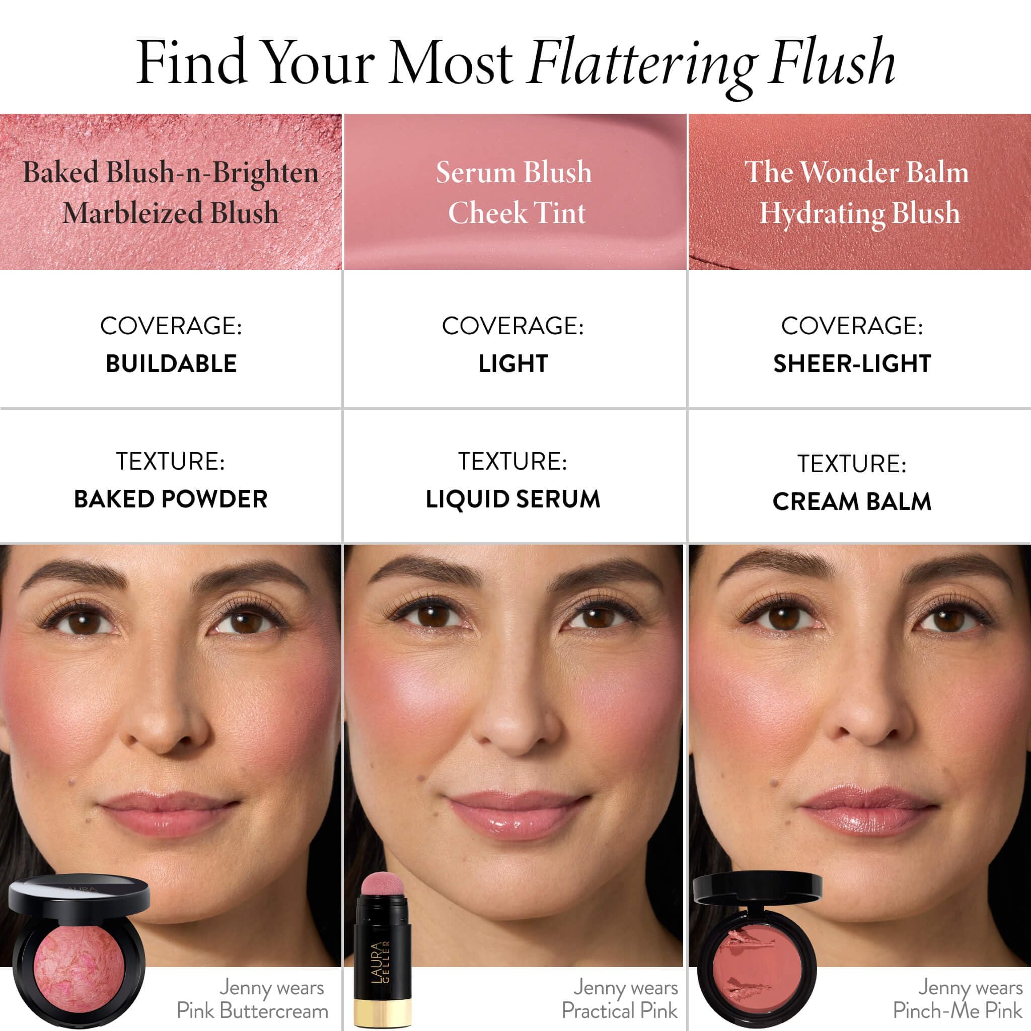 LAURA GELLER NEW YORK Baked Blush-n-Brighten Marbleized Blush for Cheeks - Pink Buttercream - Natural Finish - Buildable Color - Image 6