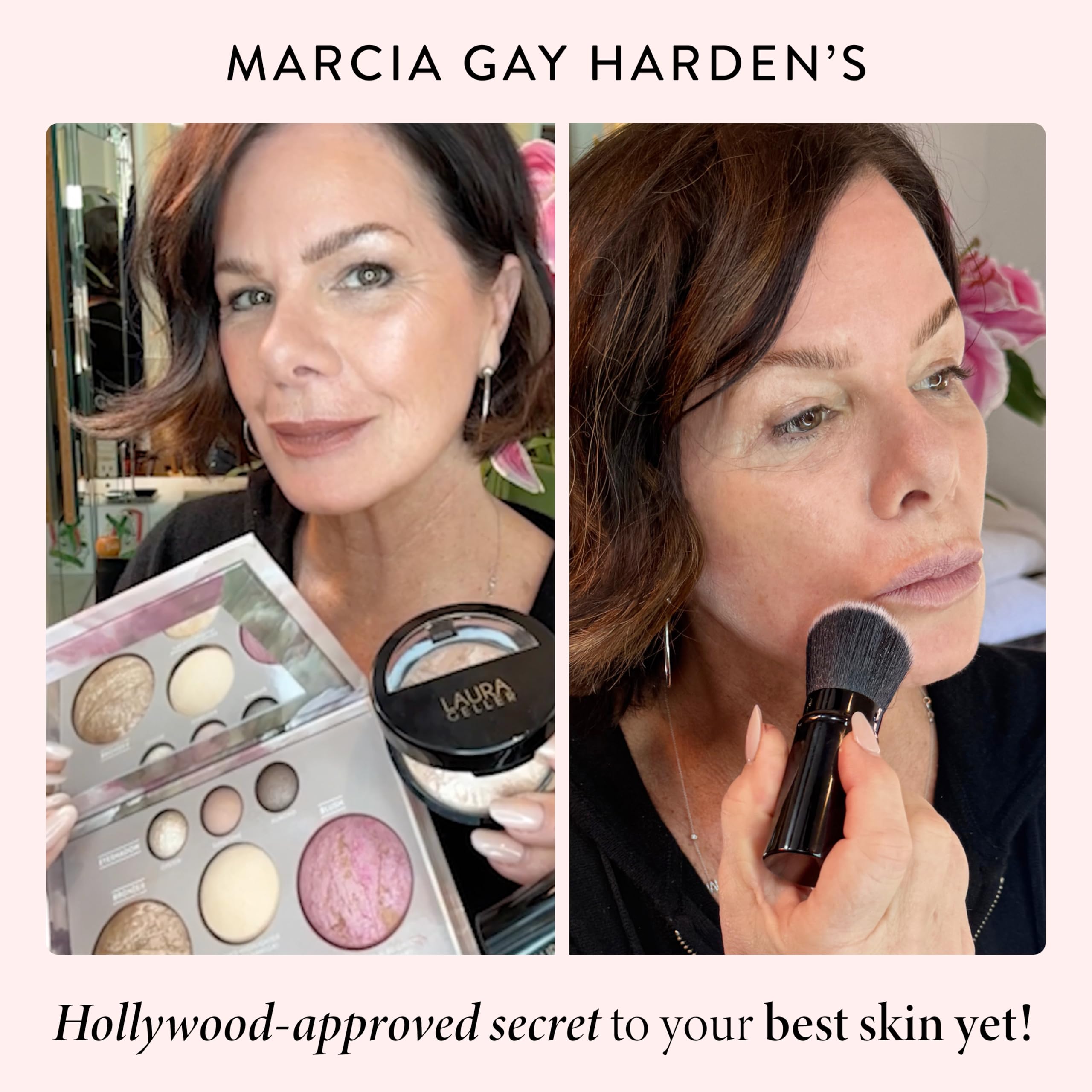 LAURA GELLER NEW YORK Baked Starter Kit: Porcelain - Best of the Best Full Face Palette + Baked Balance-n-Brighten Powder Foundation + Retractable Angled Kabuki Brush Set - Image 3