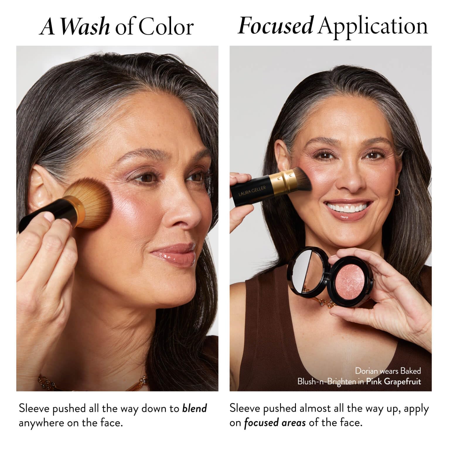 LAURA GELLER NEW YORK Baked Starter Kit: Porcelain - Best of the Best Full Face Palette + Baked Balance-n-Brighten Powder Foundation + Retractable Angled Kabuki Brush Set - Image 8