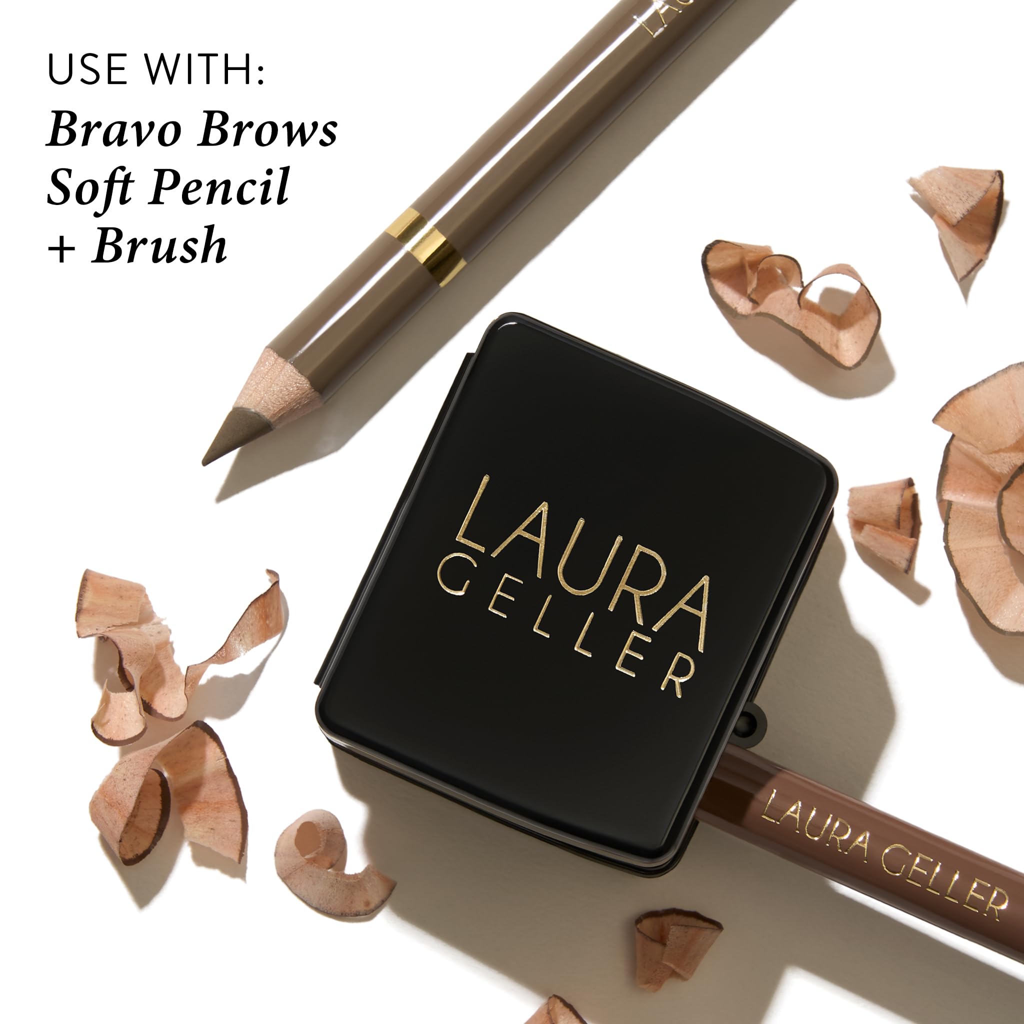 LAURA GELLER NEW YORK Bravo Brows Soft Pencil and Brush, Medium Brown and Cosmetic Pencil Sharpener - Image 7