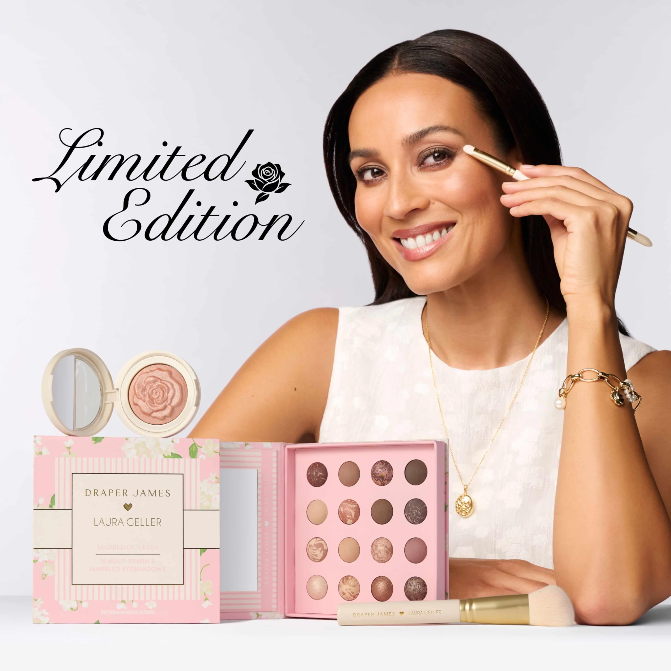 LAURA GELLER NEW YORK Dual-Ended Eyeshadow Brush – Flat Packing & Fluffy Blending Brush for Baked & Pressed Eyeshadow – Limited Edition Draper James Design - Image 7