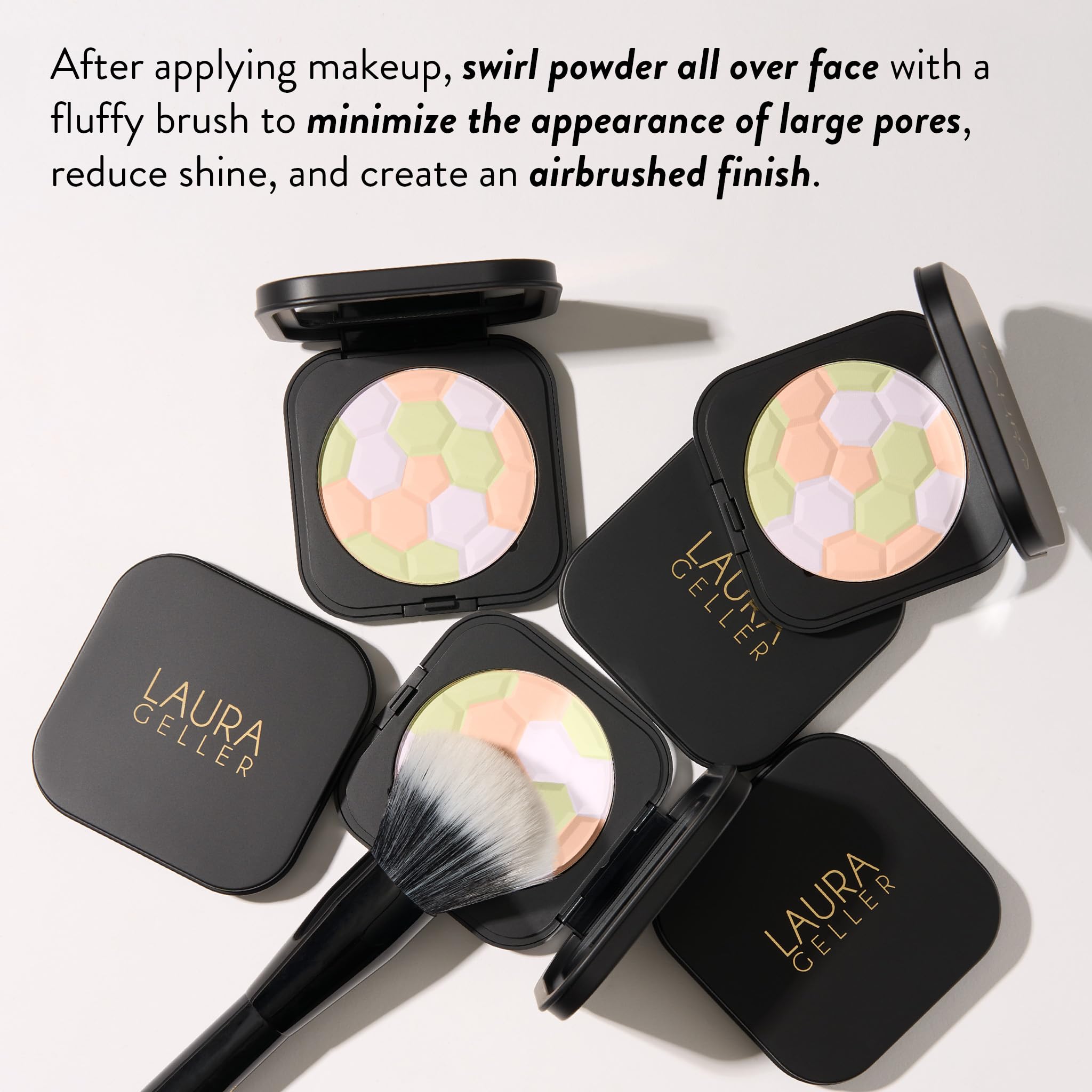 LAURA GELLER NEW YORK Prime and Set Duo: Filter Finish Pressed Radiant Setting Powder and Spackle Skin-Perfecting Super-Size Makeup Primer, Diamond - Image 4
