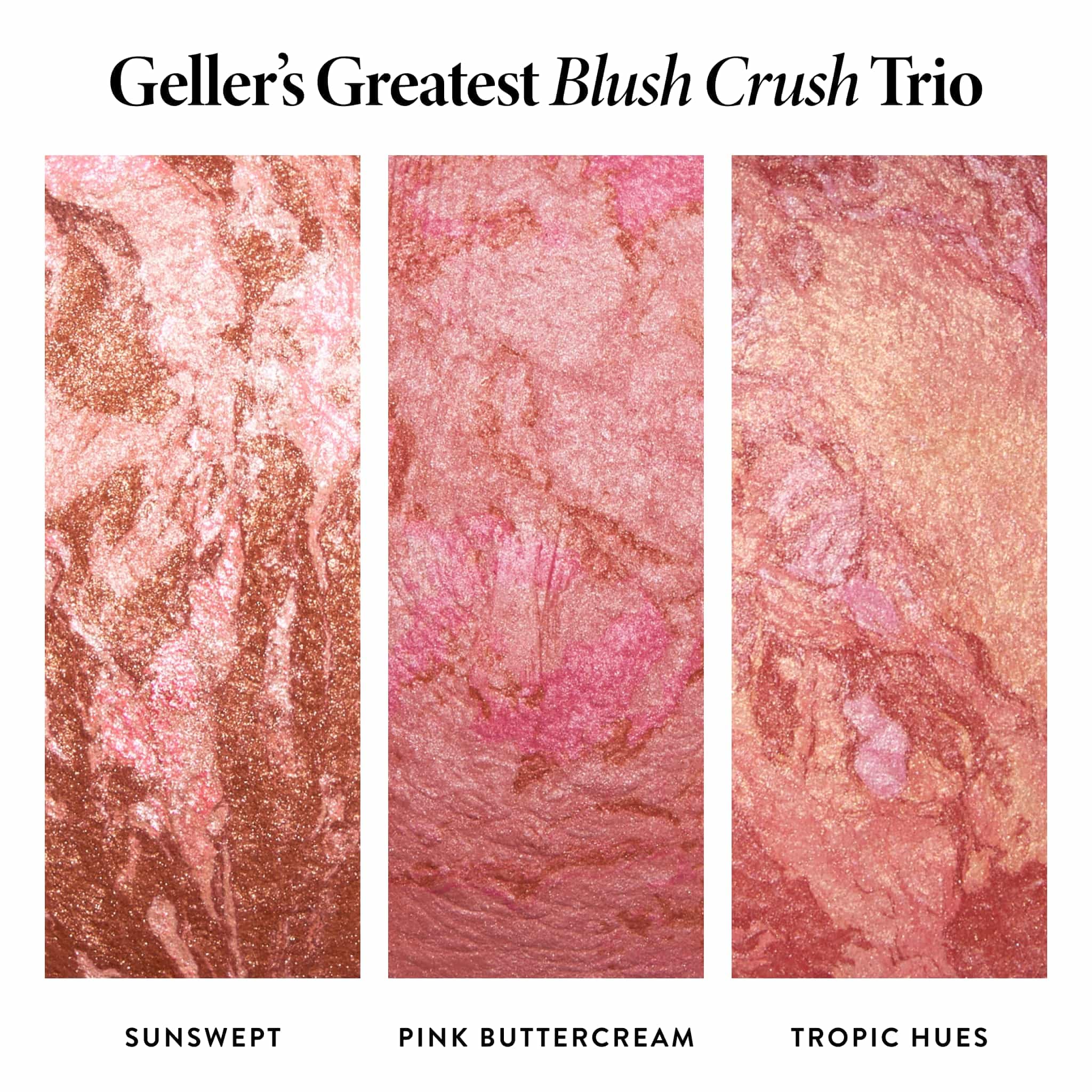 LAURA GELLER NEW YORK Geller's Greatest Blush Crush Baked Blush Trio - Sunswept, Pink Buttercream, Tropic Hues - Blush-n-Brighten Marbleized Blush Palette - All Skin Tones - Image 6
