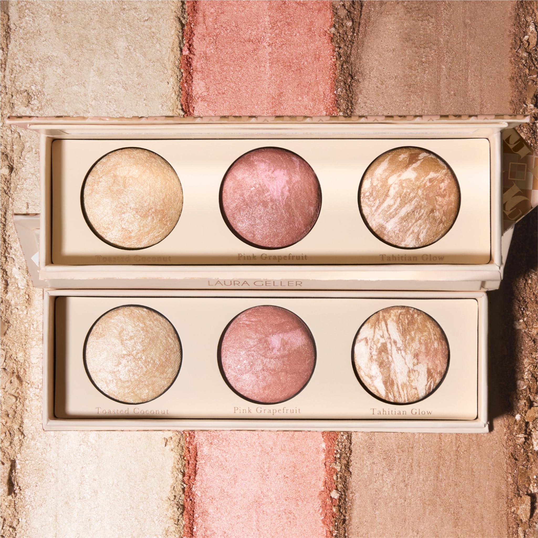LAURA GELLER NEW YORK Geller's Greatest Lift-n-Glow Baked Trio Palette - Highlighter, Blush, Bronzer - All Skin Tones - Image 9