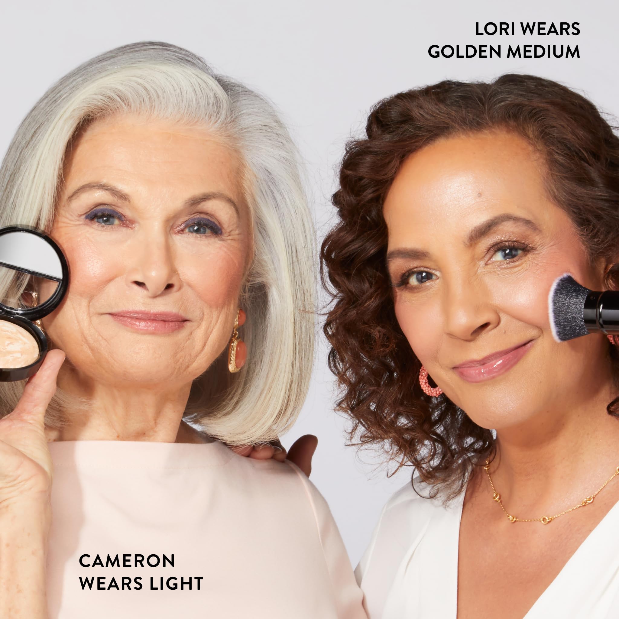 LAURA GELLER NEW YORK Baked Balance-N-Glow Illuminating Color Correcting Foundation - Fair - Retractable Airbrush Kabuki Brush (2 PC) - Image 4