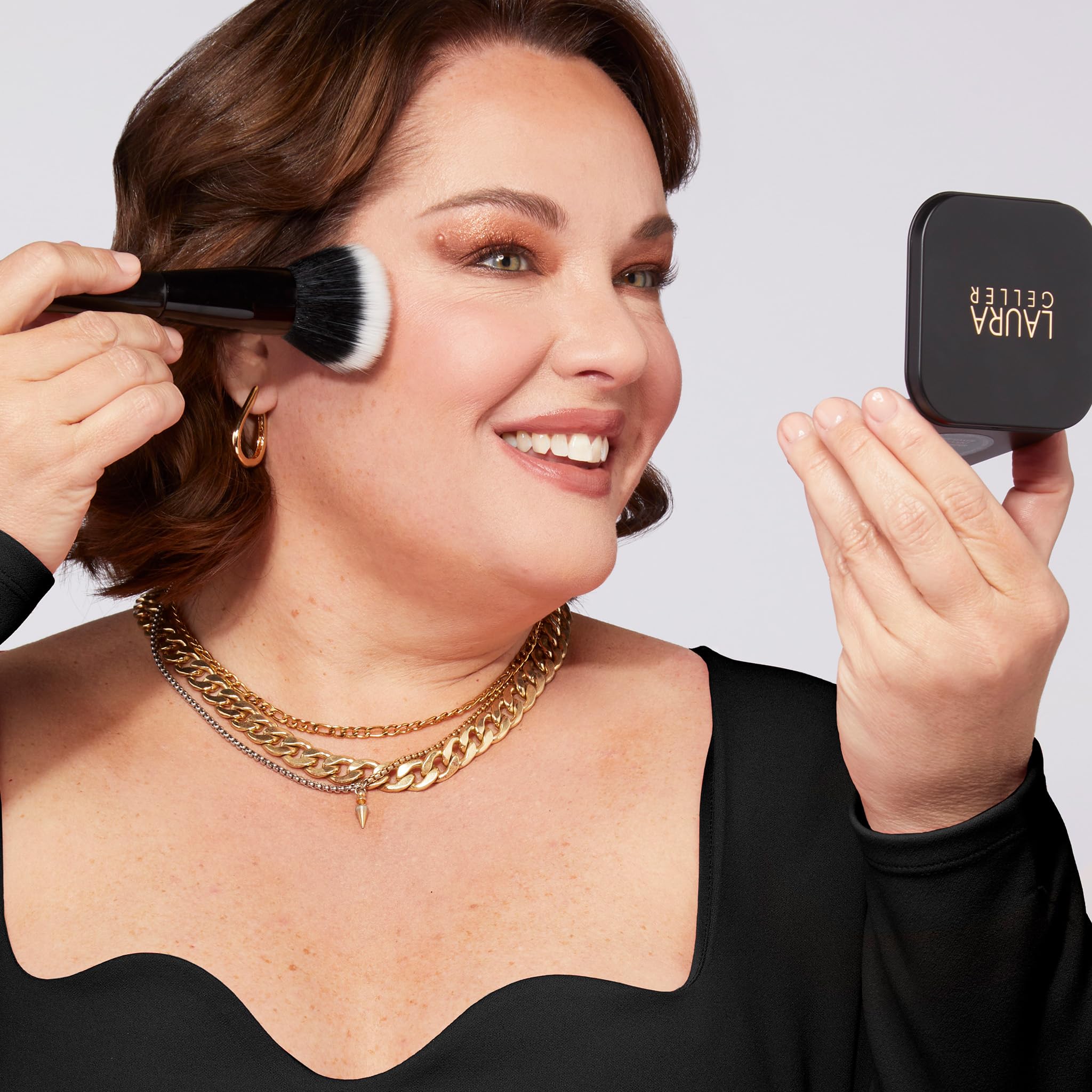 LAURA GELLER NEW YORK Double Take Liquid Natural Matte Foundation, Tan + Matte Maker Advanced Transulent Oil Blotting Powder - Image 9