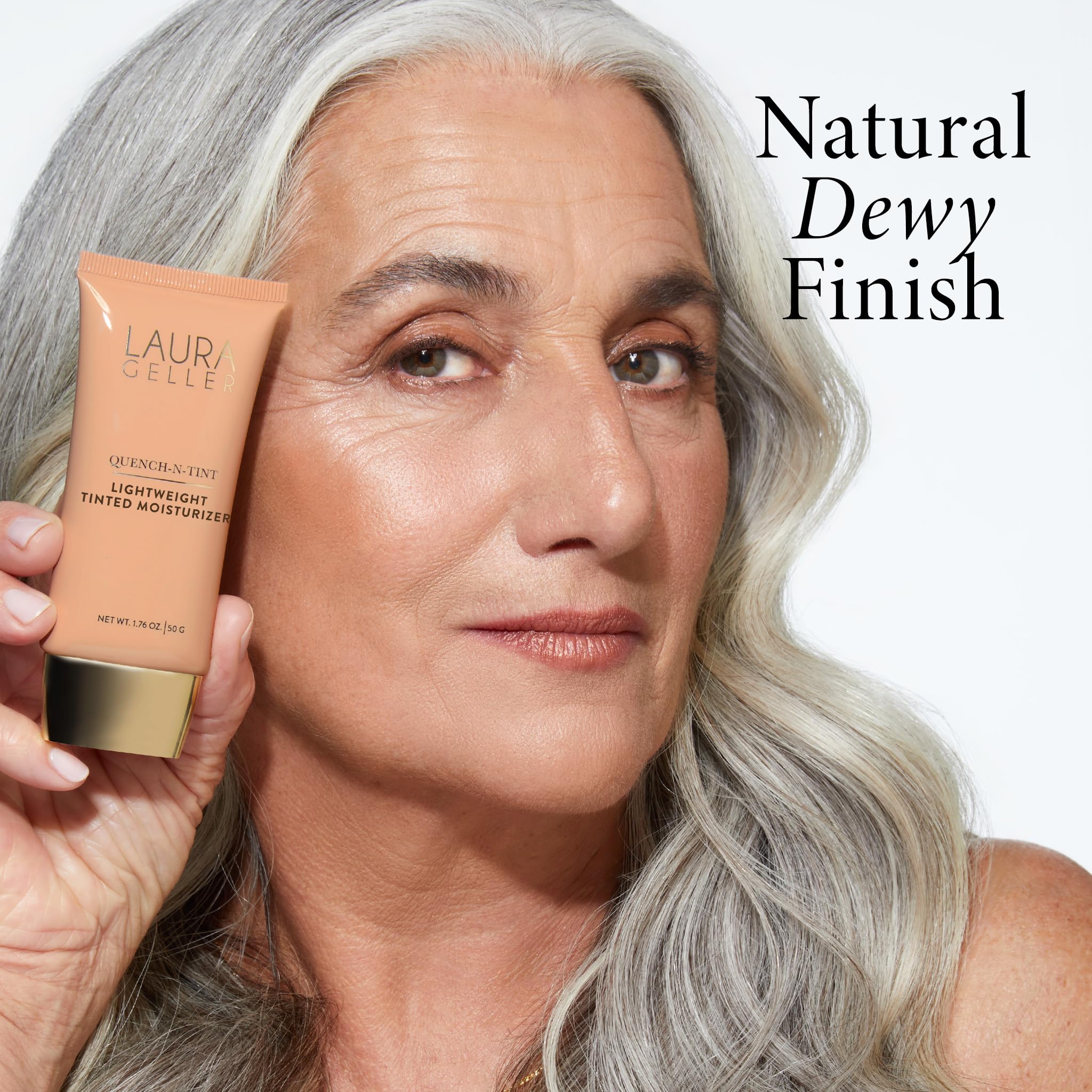 LAURA GELLER NEW YORK Quench-n-Tint Tinted Moisturizer - Sheer to Light Buildable Coverage - Natural Glow Finish - Lightweight Formula with Hyaluronic Acid, 06 Deep - Image 4