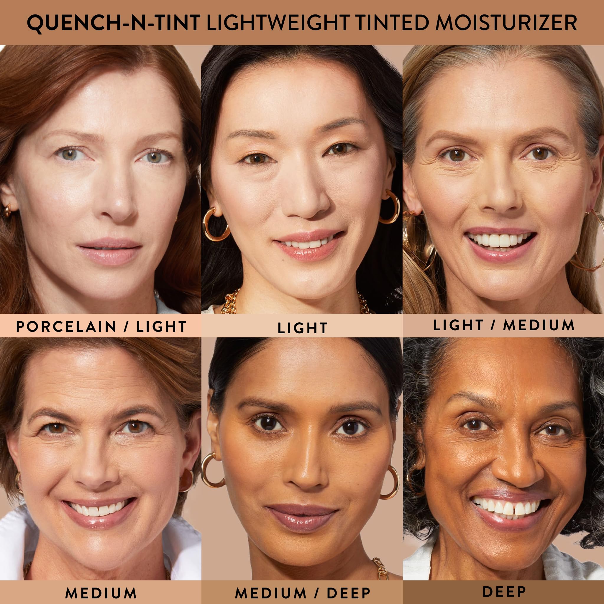 LAURA GELLER NEW YORK Quench-n-Tint Tinted Moisturizer - Sheer to Light Buildable Coverage - Natural Glow Finish - Lightweight Formula with Hyaluronic Acid, 06 Deep - Image 5