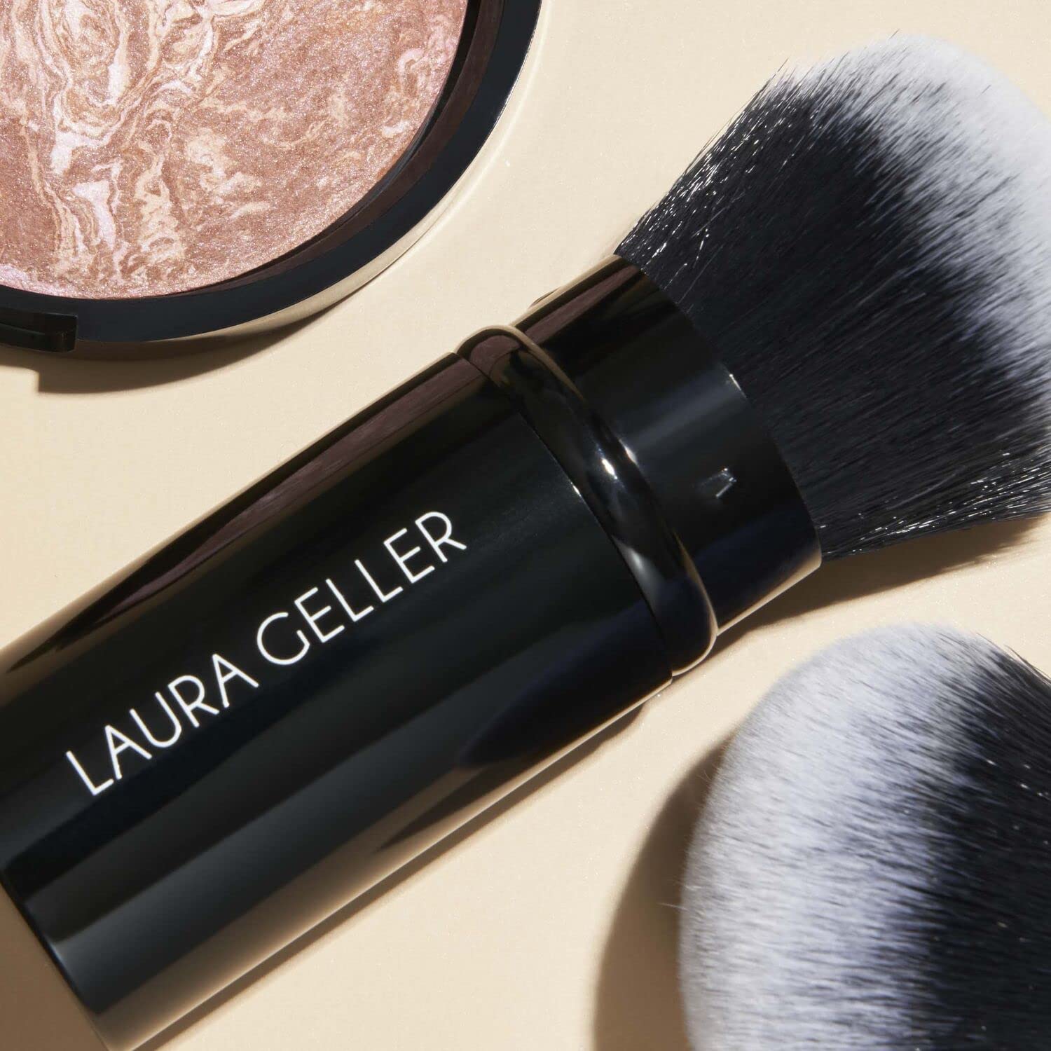 LAURA GELLER NEW YORK Baked Blurring + Setting Powder, Light/Medium and Retractable Airbrush Kabuki Brush 2PC - Image 8