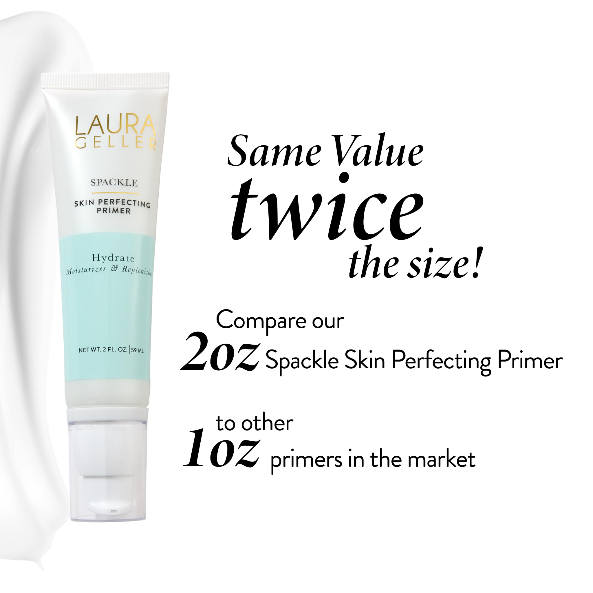 LAURA GELLER NEW YORK Spackle Primer - Hydrate - Super-Size 2 Fl Oz - Hyaluronic Acid Makeup Primer for Mature Skin - Image 8