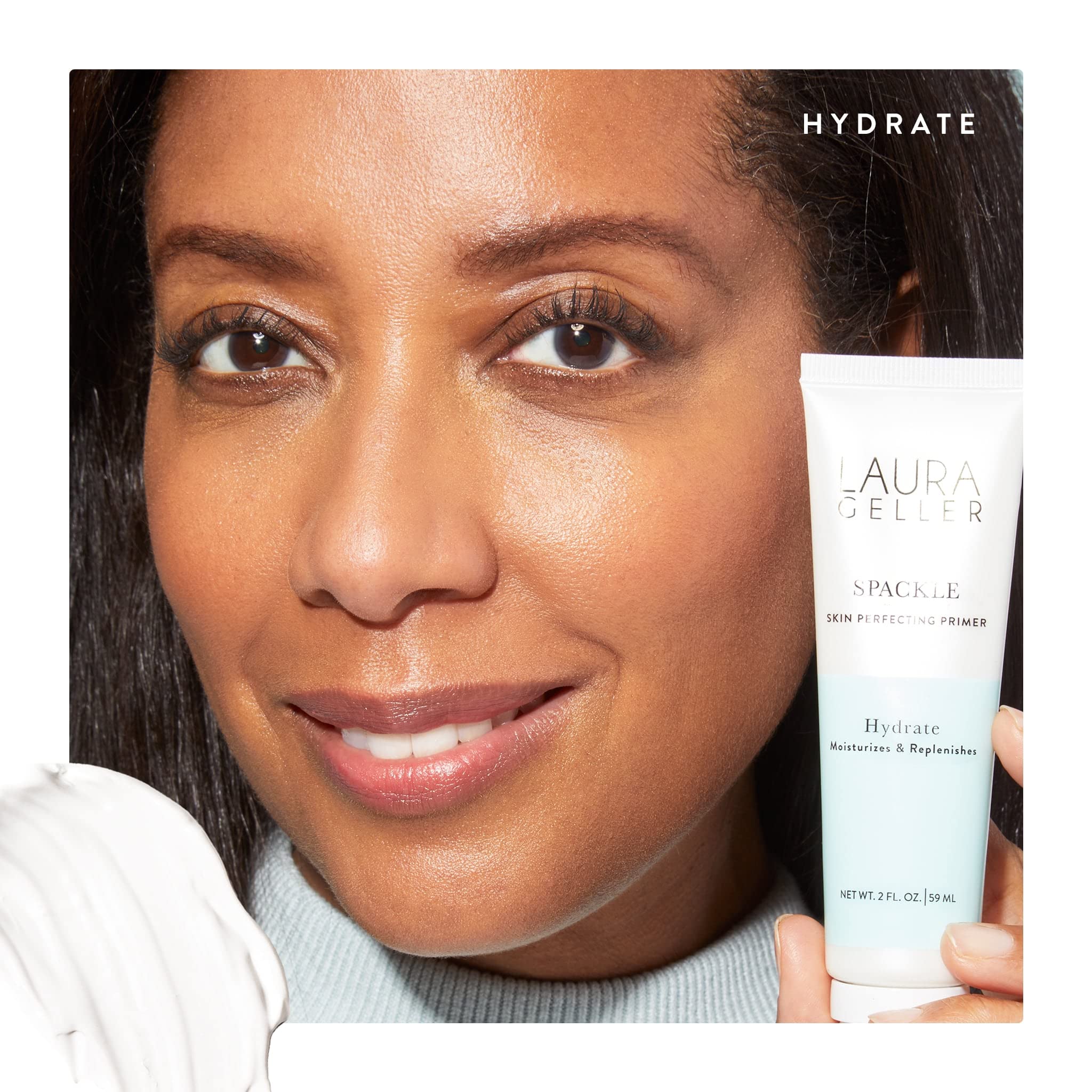 LAURA GELLER NEW YORK Spackle Duo: Spackle Skin-Perfecting Super-Size Makeup Primer - Hydrate & Diamond - Hyaluronic Acid - Foundation Face Primer - Image 5
