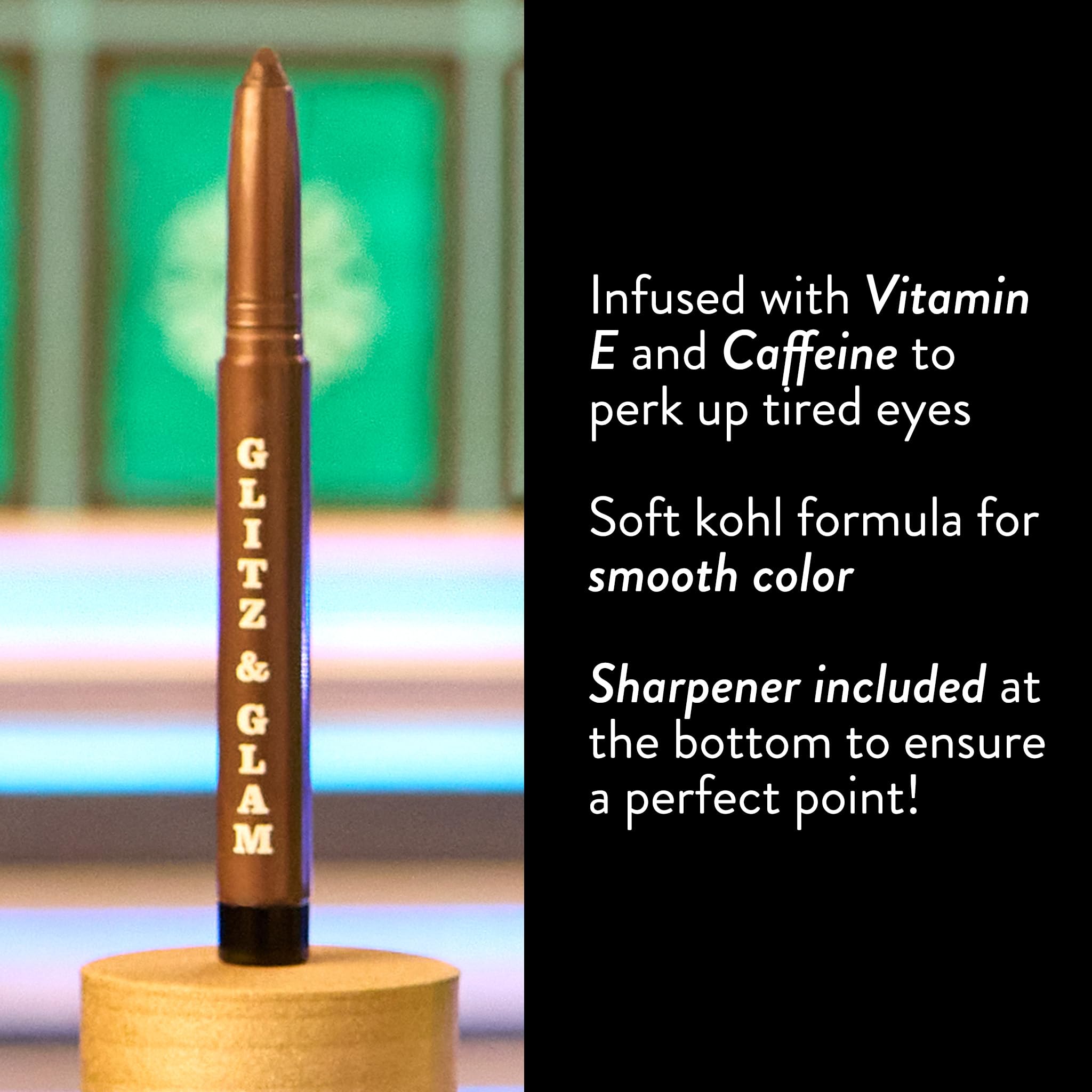 LAURA GELLER NEW YORK x Wheel of Fortune Limited Edition Collab Kajal Longwear Kohl Eyeliner Pencil with Caffeine, Smooth & Blendable Makeup, Glitz-n-Glam - Image 3