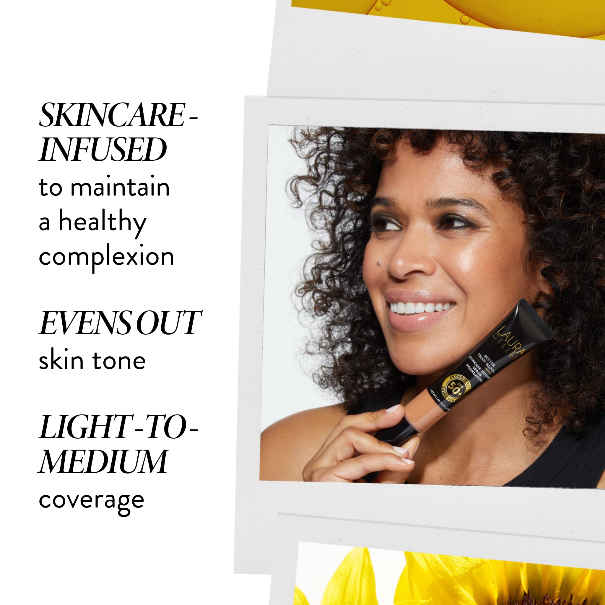 LAURA GELLER Better Than 'Block + Cold Cream Makeup Removing Cleanser - Skincare-Infused Serum Foundation Broad Spectrum SPF 50+medium - Image 3