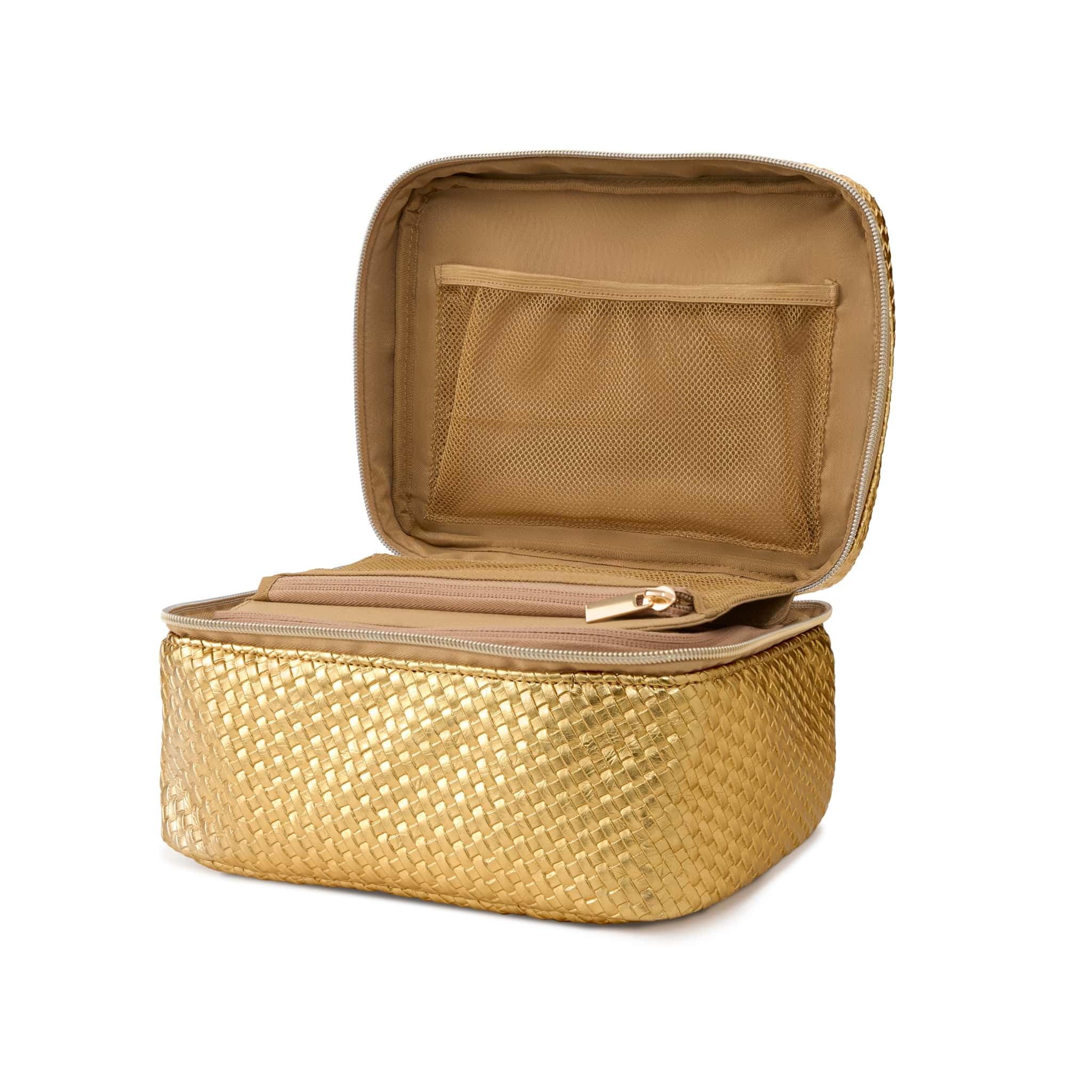 Laura Geller Train Case Makeup Organizer – Structured Cosmetic Bag with Brush Holders, Compartments & Travel-Friendly Storage - Image 3