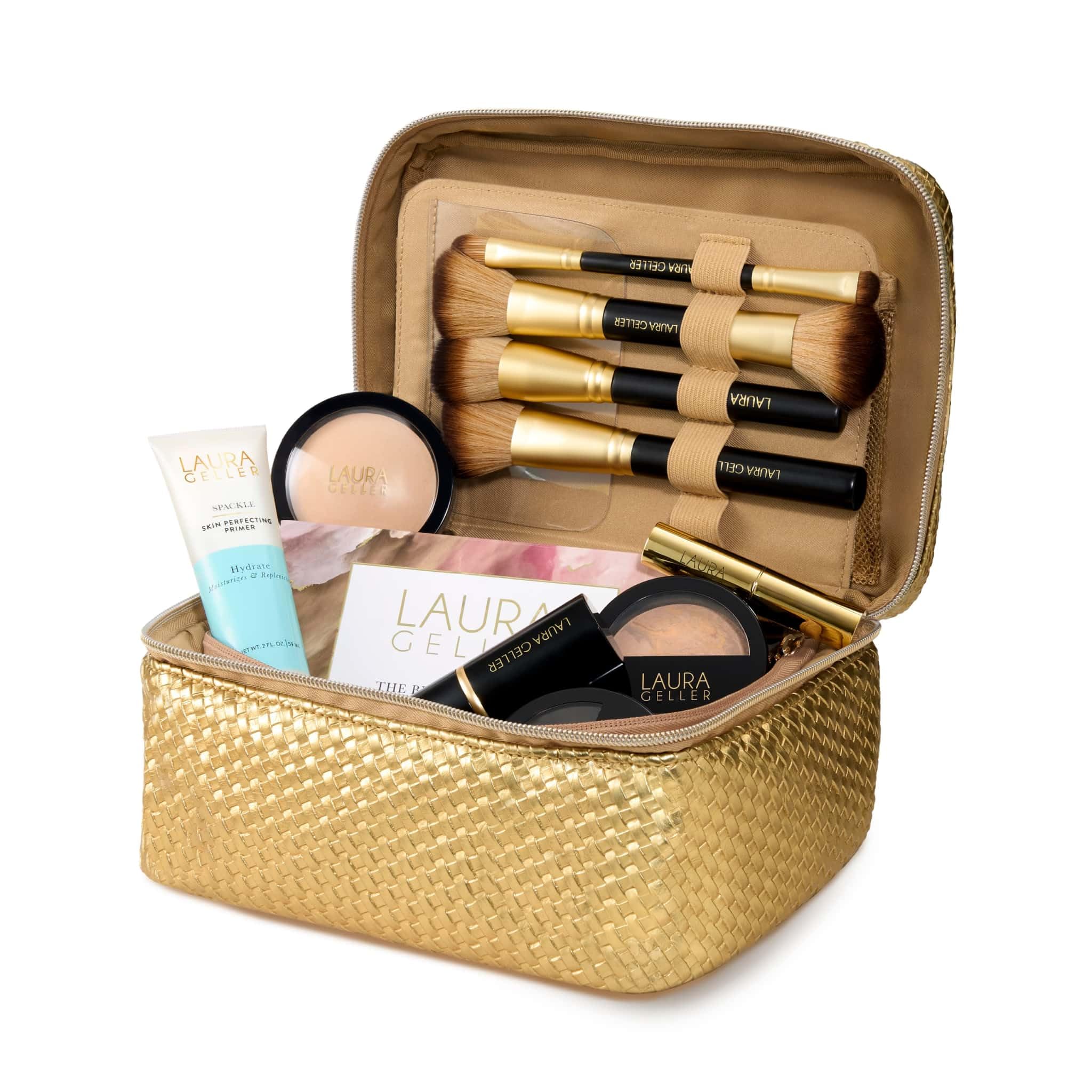 Laura Geller Train Case Makeup Organizer – Structured Cosmetic Bag with Brush Holders, Compartments & Travel-Friendly Storage - Image 4