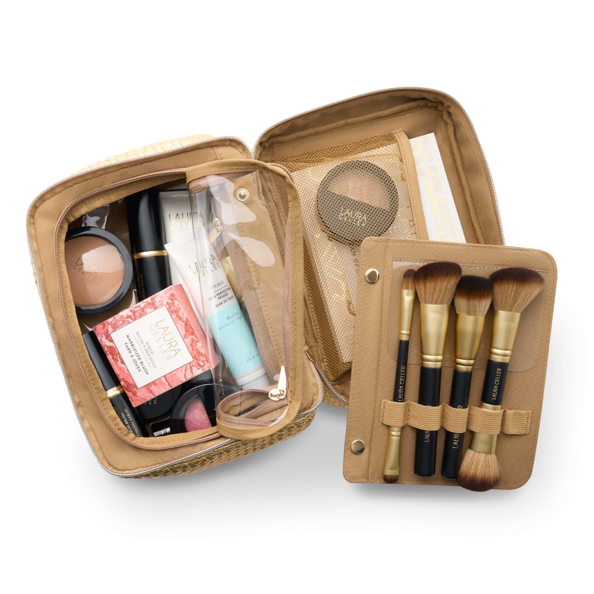 Laura Geller Train Case Makeup Organizer – Structured Cosmetic Bag with Brush Holders, Compartments & Travel-Friendly Storage - Image 6